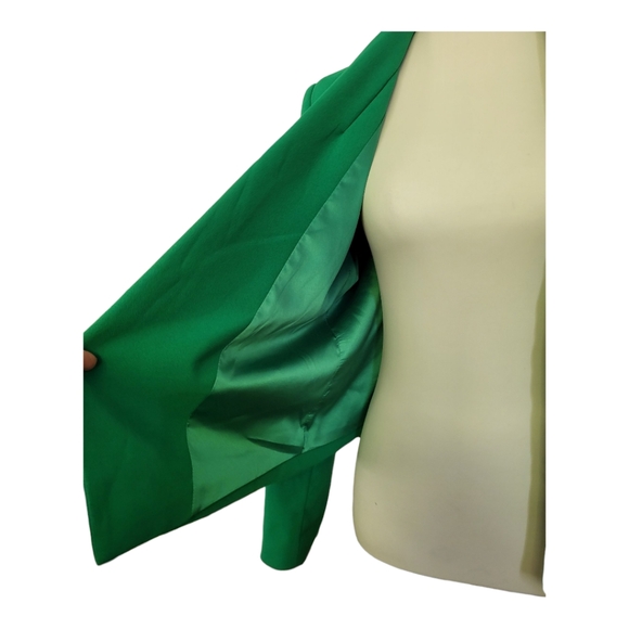 Philosophy Republic Clothing Emerald Green Open Front Blazer Jacket Women’s 10 - Picture 5 of 7